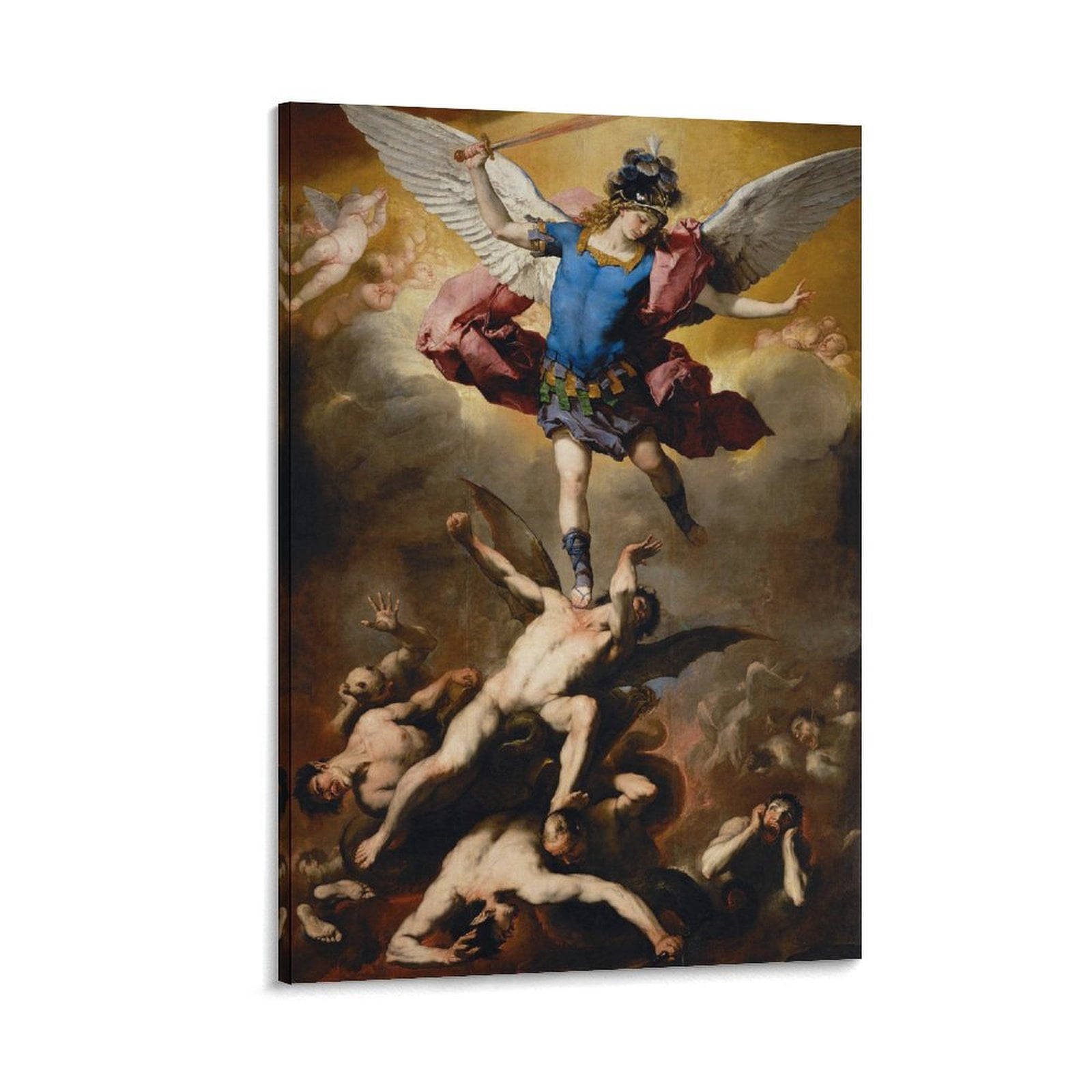 St Michael The Archangel Posters Wall Art Painting Canvas Gift Living ...