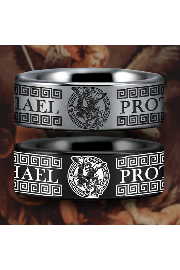 St. Michael Tungsten Carbide Ring
