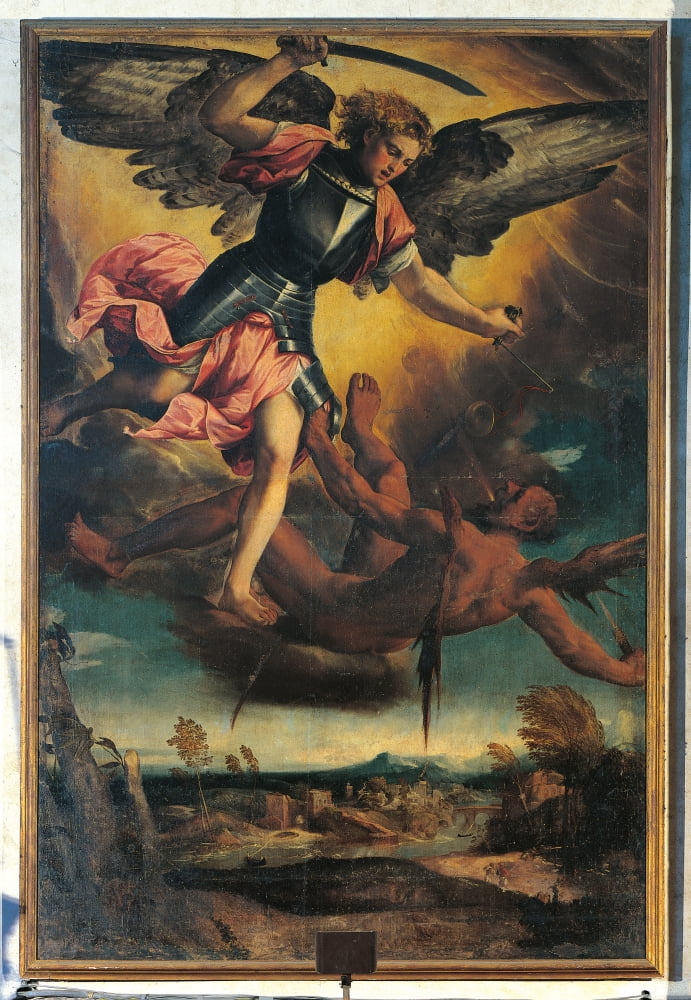 St Michael Vanquishing The Devil Canvas Art - (18 x 24)