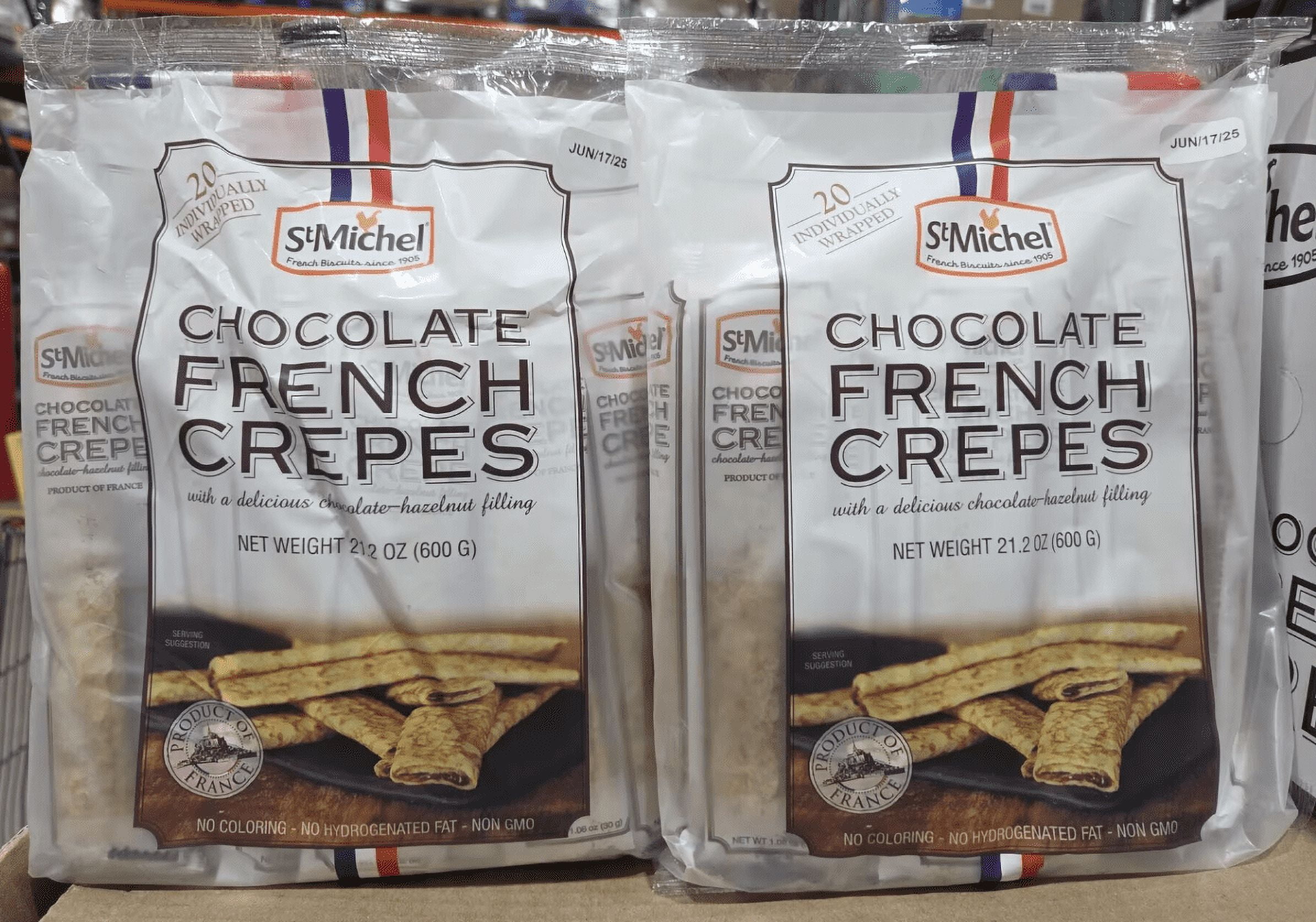 St Michel Chocolate French Crepes with Delicious Chocolate-Hazelnut Filling 21.2oz 600g (2 Bags)