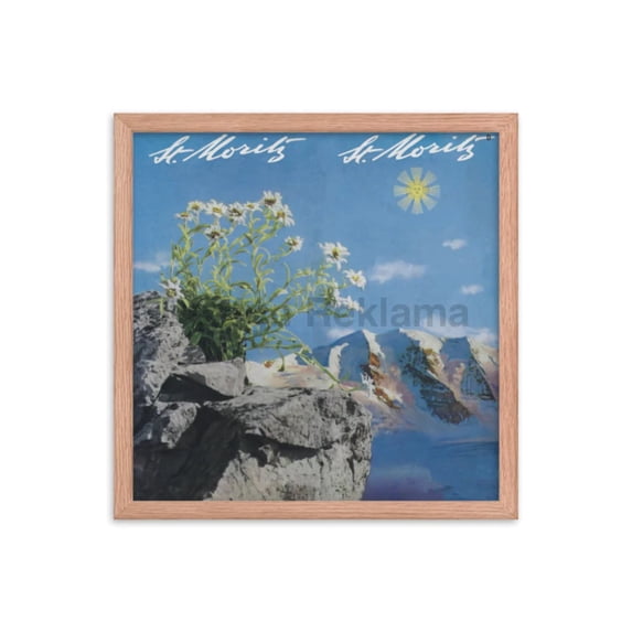 St. Moritz, 1936. Photomontages, design and text by Walter Herdeg and Walter Amstutz. Printed by Art. Published by the tourist bureau of St. Moritz, Switzerland. Framed Vintage Travel Poster