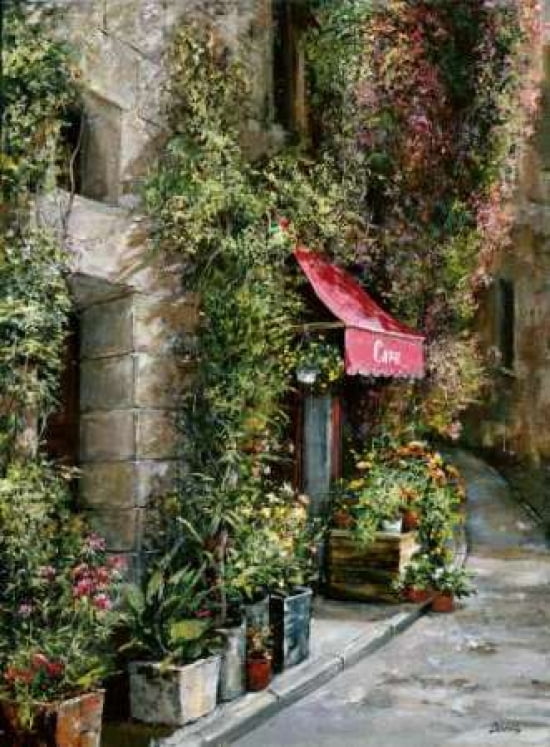 St Moritz Cafe Canvas Art - Roger Duvall (18 x 24)