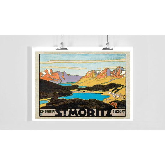 St. Moritz Engadin Poster, Unframed Paper Poster 8x10in