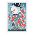 thumbnail image 1 of St. Moritz Switzerland - Snowman Playing Saxophone - Vintage Travel Poster by Charles Kuhn c.1928 - Fine Art Matte Paper Print (Unframed) 30x44in, 1 of 4