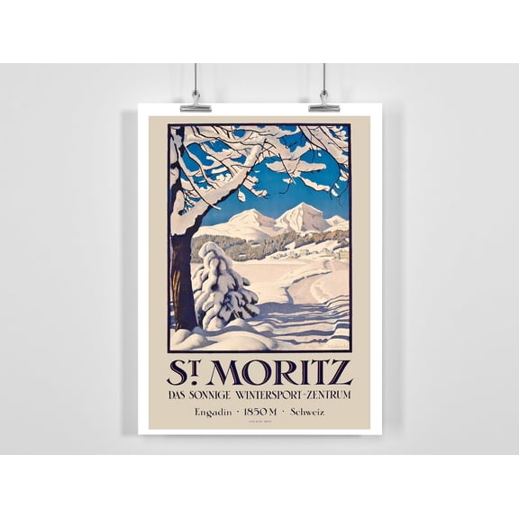 St. Moritz Winter Sports Poster, Unframed Paper Poster 8x10in