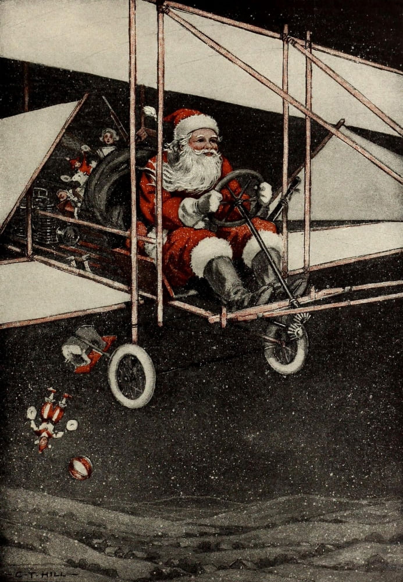 St Nicholas Magazine 1910 This beats a sleigh & a reindeer Canvas Art - CT Hill (18 x 24)