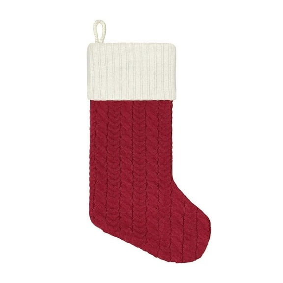 St. Nicholas Square 21-Inch Cable Knit Red Christmas Holiday Stocking Blank