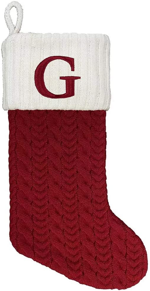 St. Nicholas Square 21in Knit Monogram Christmas Stocking, Letter G