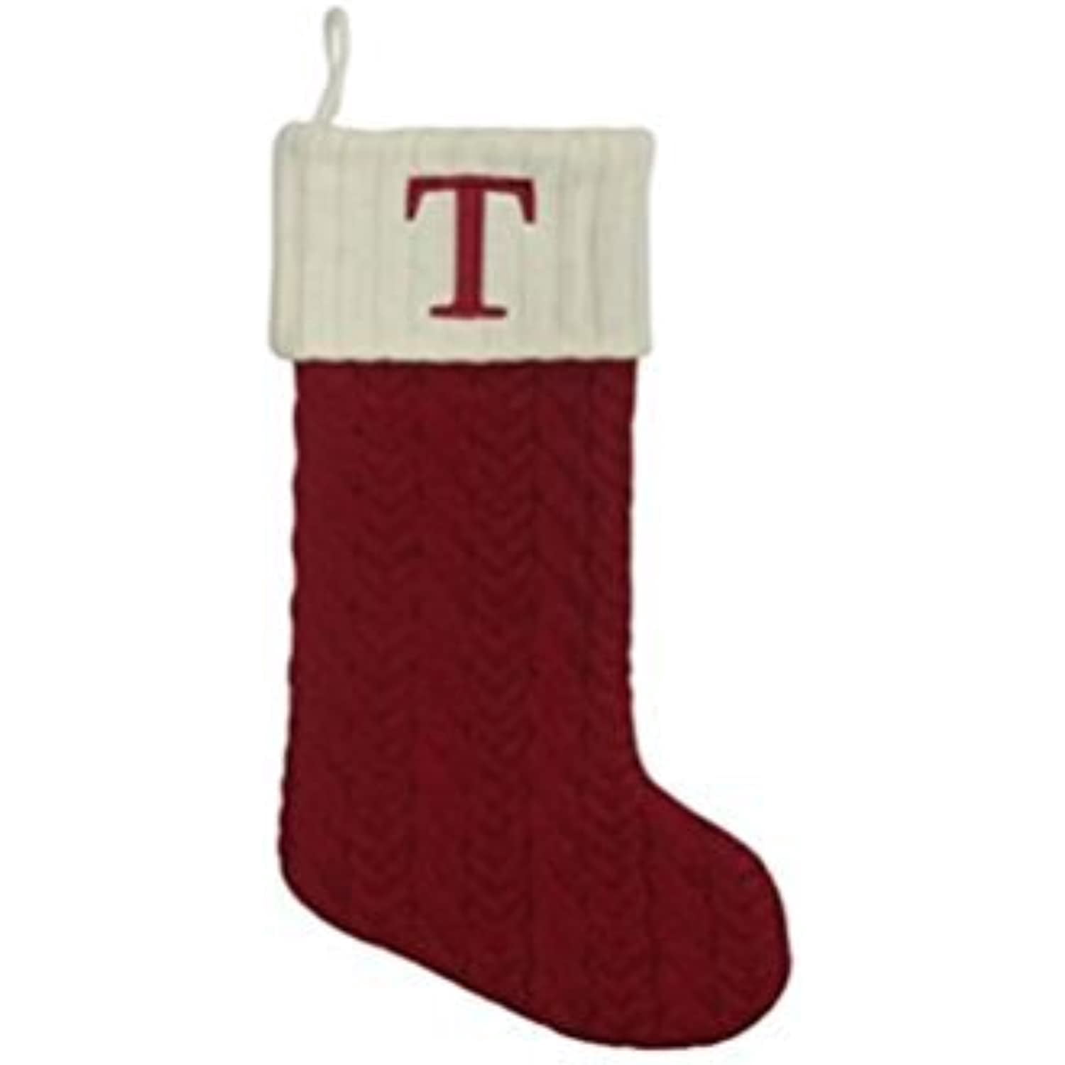St. Nicholas Square 21-in Knit Monogram Christmas Stocking, Letter T