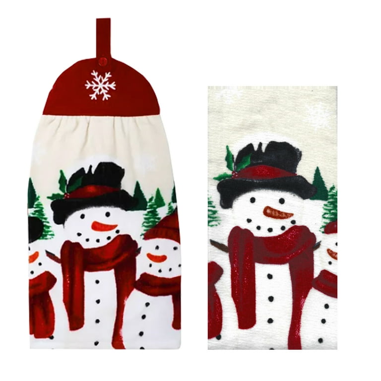 St. Nicholas Square Christmas Kitchen Towels 2 Pack Tie Top Button Loop Walmart