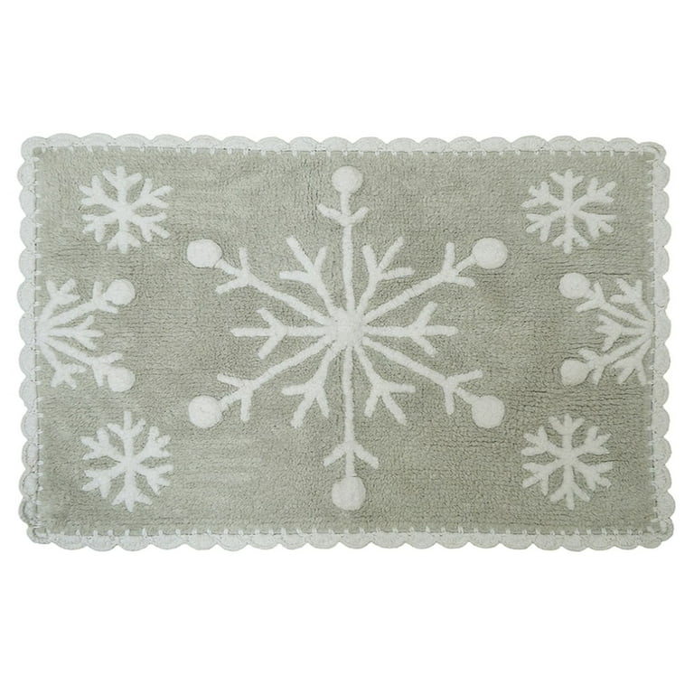 Christmas Snowflake Bathroom Rug Grey Snowflake Welcome Mat - Temu