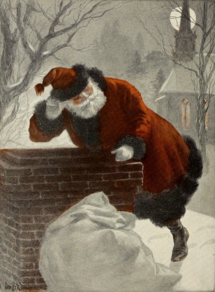 St Nicholas magazine 39 1911 Santa & Chimney Canvas Art - Unknown (18 x 24)