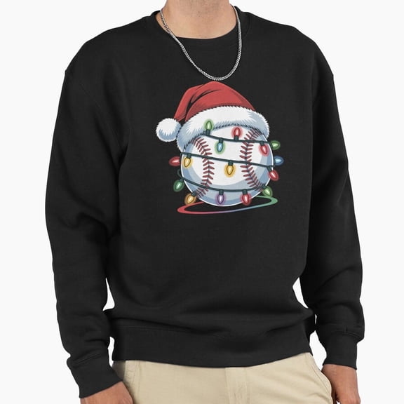 St. Nick Baseball With Holiday Lights Christmas Graphic Unisex Sweatshirt Funny Retro G15549, Up to Size 5XL