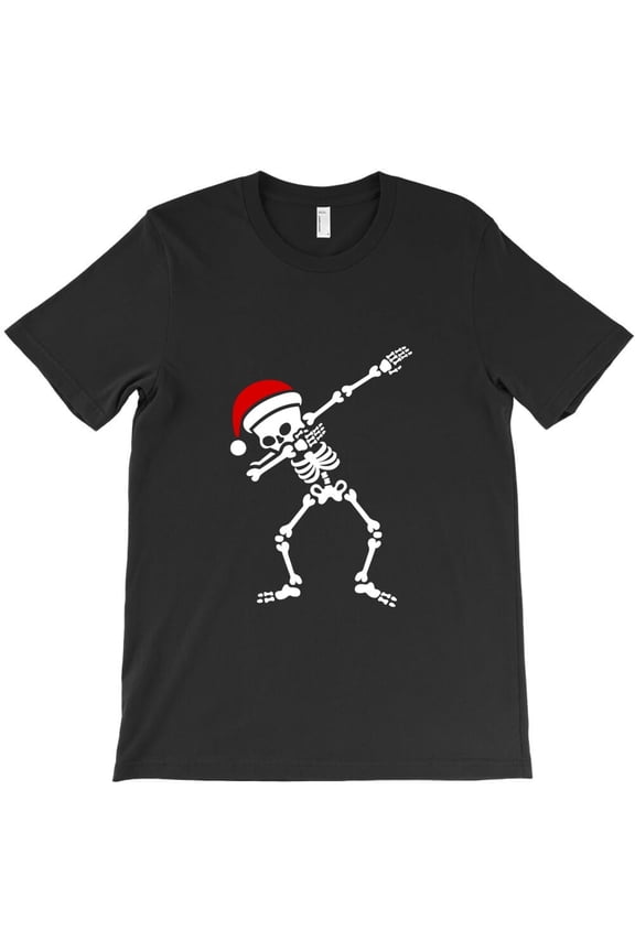 St. Nick Dab Dabbing Skeleton Funny Christmas Graphic Tee, Holiday H5578 T-Shirt, for Men and Women, Up to Size 5XL