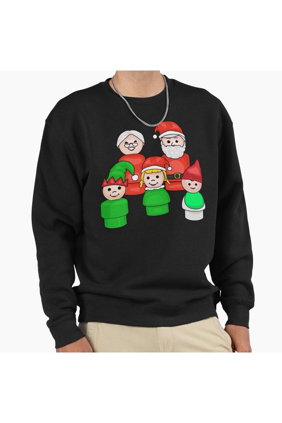 St. Nick Mrs Claus Little Elves Unisex Sweatshirt Funny Christmas Retro Vintage Graphic G9923, Up to Size 5XL