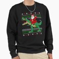 thumbnail image 1 of St. Nick Riding Dino Funny Sweater Unisex Sweatshirt Funny Christmas Retro Vintage Graphic G5072, Up to Size 5XL, 1 of 2