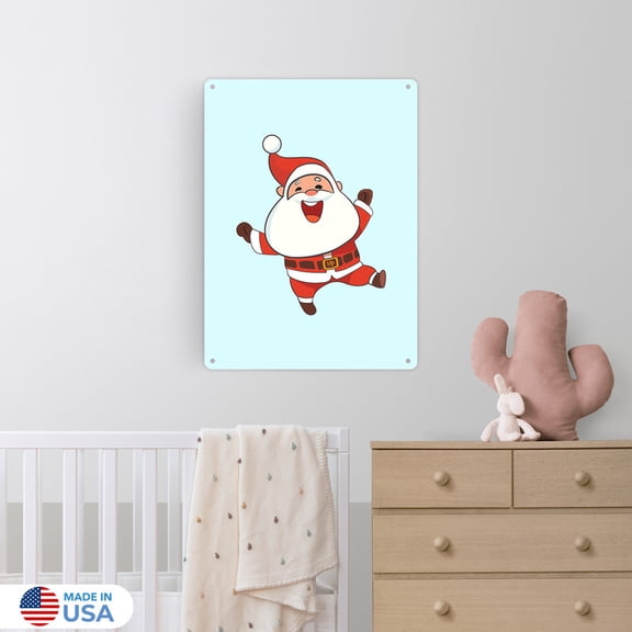 St. Nick the Santa Metal Sign Wall Decor by Dancing Littles Jungle - Size 12x16 inch