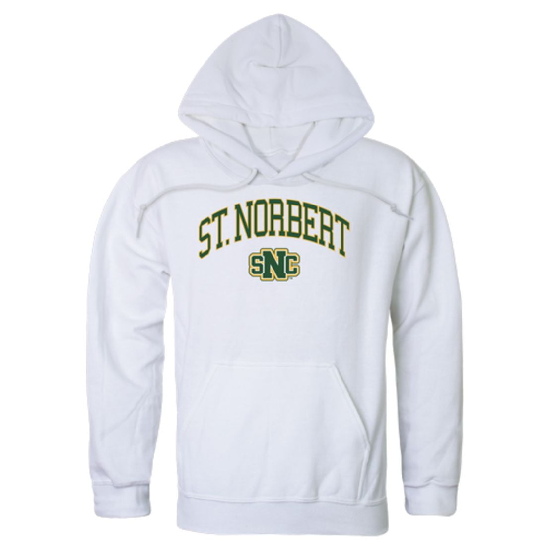 St. Norbert College Green Knights Campus Fleece Hoodie Sweatshirts White Large