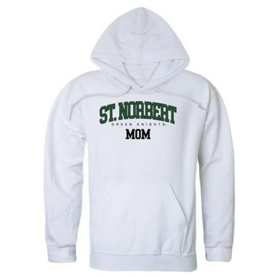 St. Norbert College Green Knights Mom Hoodie, White - Extra Large