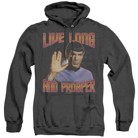 St Original Live Long And Prosper Adult Heather Hoodie Sweatshirt Black