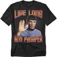 thumbnail image 1 of Trevco CBS114-AT-8 St Original & Live Long & Prosper Short Sleeve Adult Cotton 18-1 T-Shirt, Black - 5X, 1 of 7