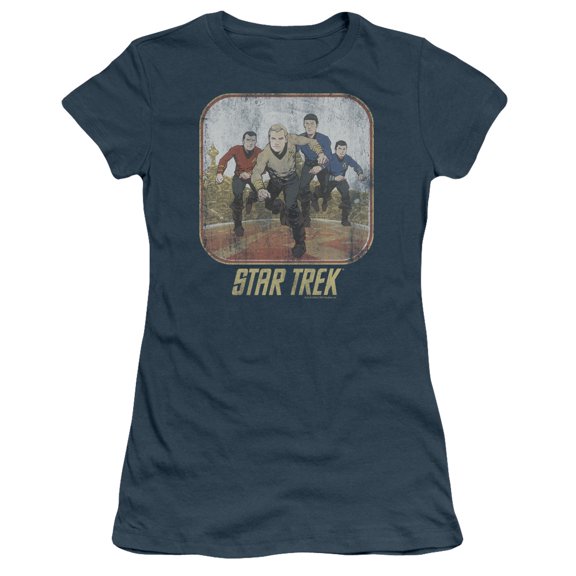 St Original Running Cartoon Crew Junior Women's Sheer T-Shirt Indigo