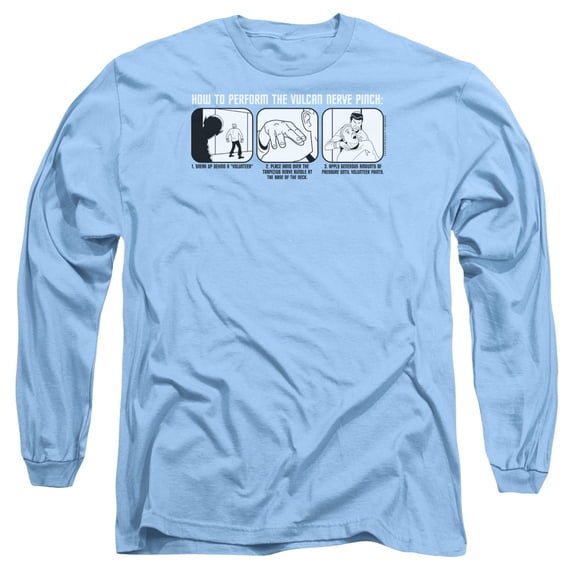 Star Trek Men's Vulcan Nerve Pinch Long Sleeve Large Blue