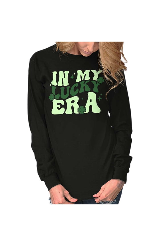 St Paddy's Day In My Lucky Era Women's Long Sleeve T Shirt Brisco Brands S