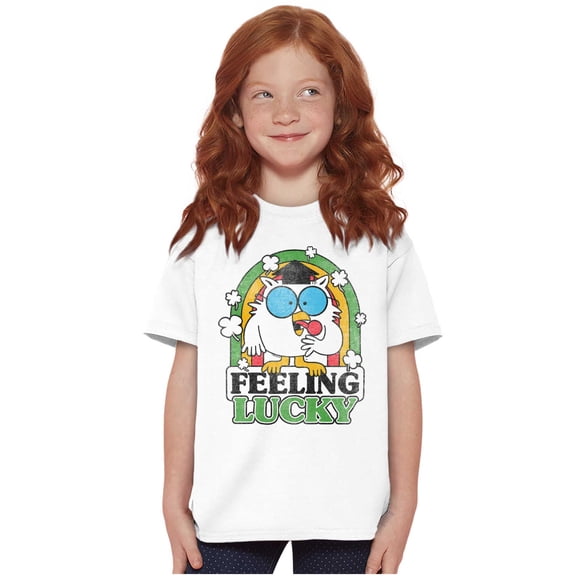 St Paddys Feeling Lucky Tootsie Owl Crewneck T Shirts Boy Girl Teen Brisco Brands L