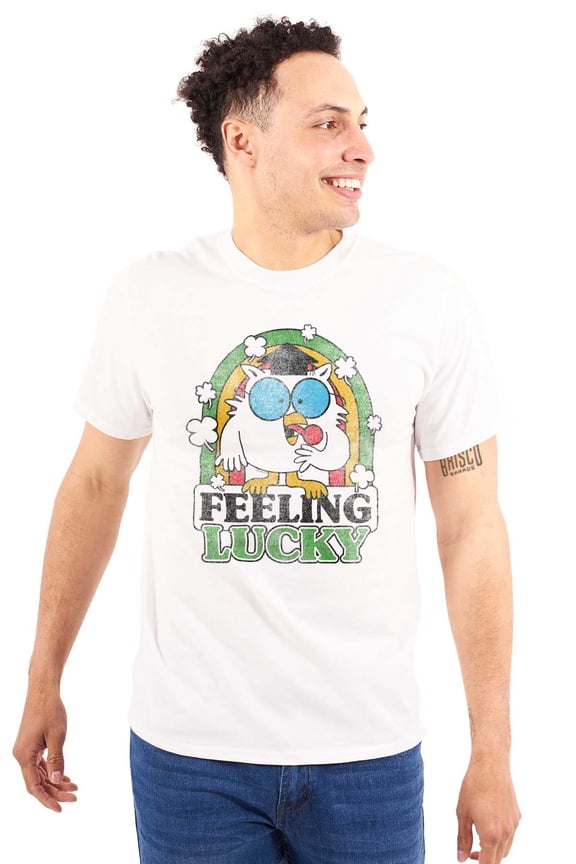 St Paddys Feeling Lucky Tootsie Owl Men's Graphic T Shirt Tees Brisco Brands M