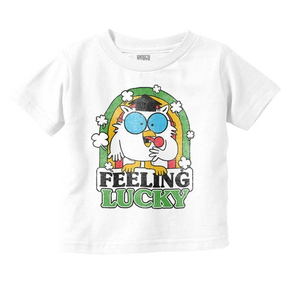 St Paddys Feeling Lucky Tootsie Owl Toddler Boy Girl T Shirt Infant Toddler Brisco Brands 18M