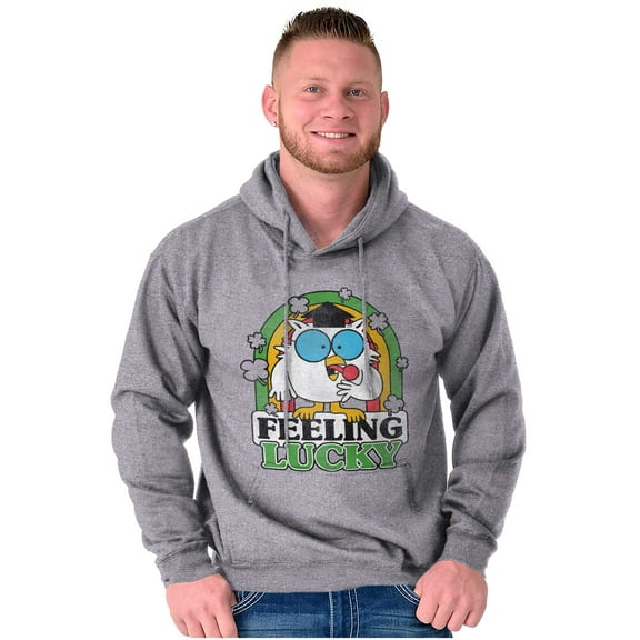 St Paddys Feeling Lucky Tootsie Owl Unisex Plus Fleece Graphic Hoodie Brisco Brands 2X