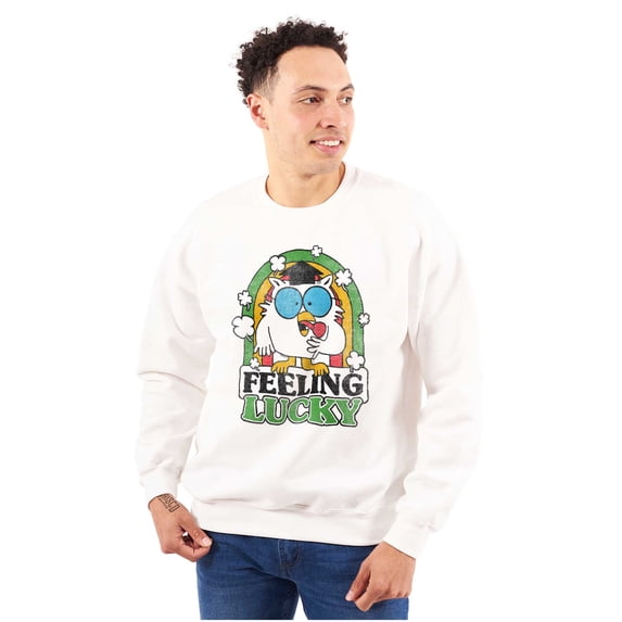 St Paddys Feeling Lucky Tootsie Owl Unisex Plus Size Sweatshirt Brisco Brands 3X