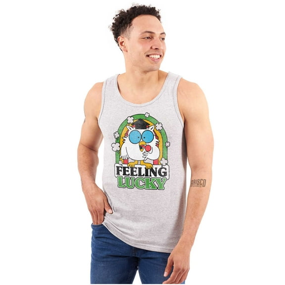 St Paddys Feeling Lucky Tootsie Owl Unisex Plus Size Tank Top Brisco Brands 2X