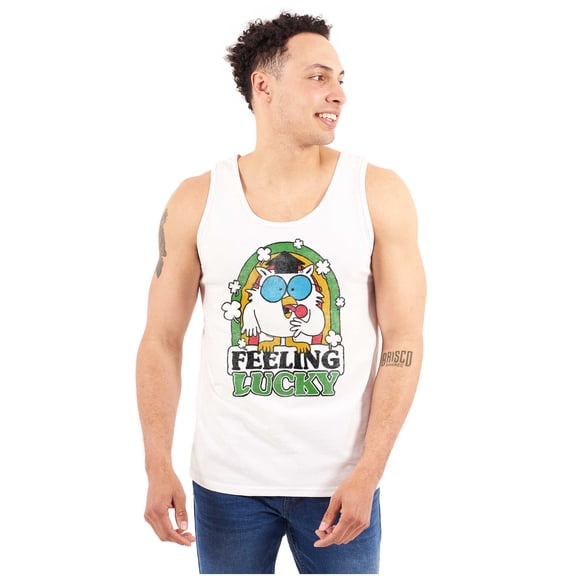 St Paddys Feeling Lucky Tootsie Owl Unisex Plus Size Tank Top Brisco Brands 3X