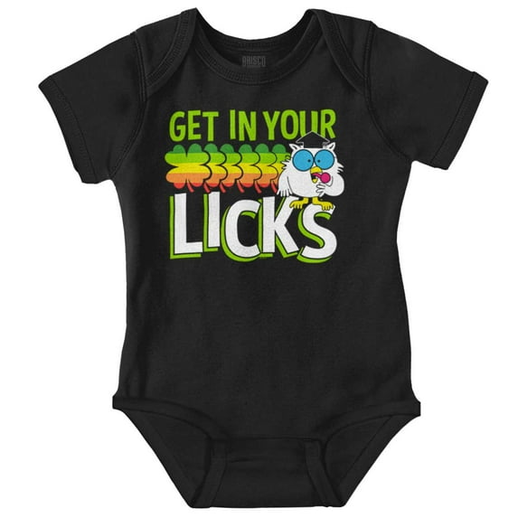 St Paddys Get In Your Licks Candy Owl Romper Boys or Girls Infant Baby Brisco Brands 12M