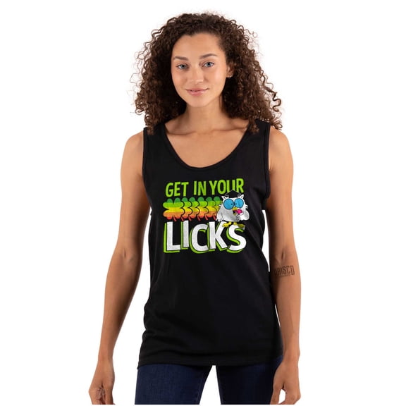 St Paddys Get In Your Licks Candy Owl Tank Top T Shirts Men Women Brisco Brands S