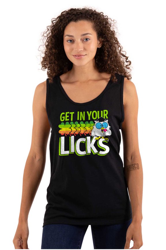 St Paddys Get In Your Licks Candy Owl Tank Top T Shirts Men Women Brisco Brands X
