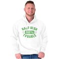 thumbnail image 1 of St Paddy's Half Irish All Trouble Unisex Plus Fleece Graphic Hoodie Brisco Brands 2X, 1 of 5