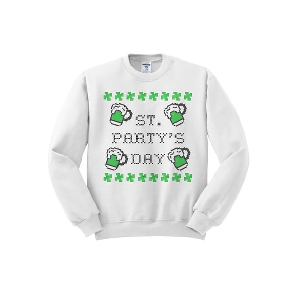 St. Party's Day St. Patrick's Day Sweatshirt 2X-Large White