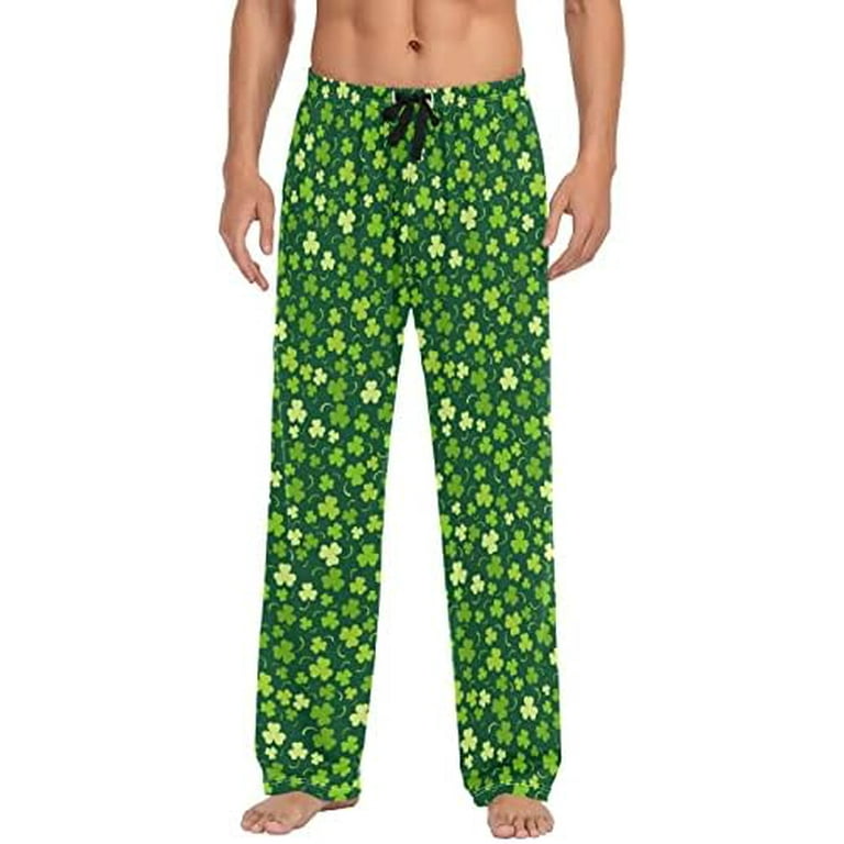 St. Patrick s Day Shamrock Pajama Pants Mens Lounge Pants Straight Fit Men Pajama Bottoms with Drawstring Pockets Walmart
