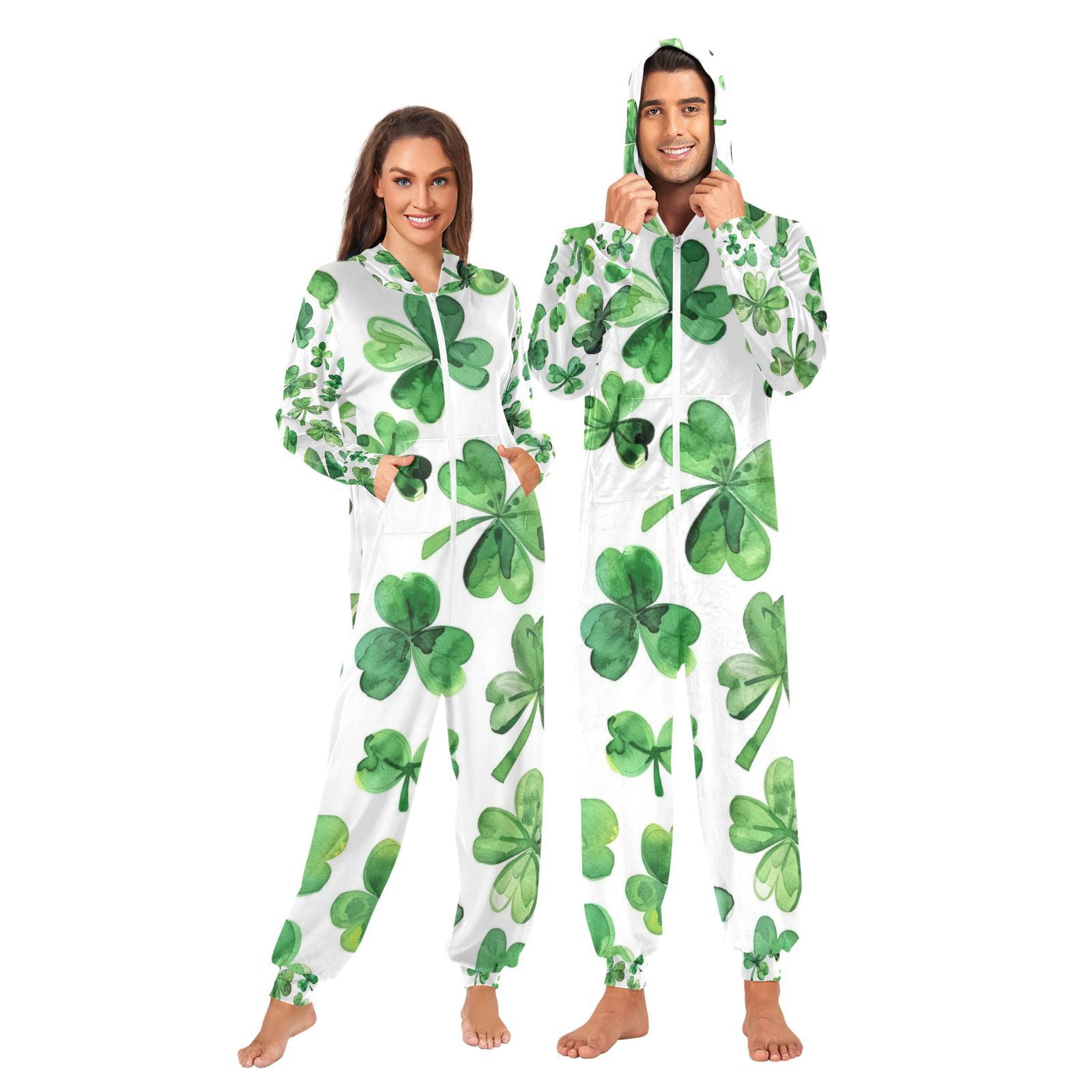 Biyejit Unisex pyjama onesie volledige rits lange mouwen jumpsuit