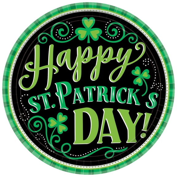 St Patrick Clover Me Lucky Round 7" Dessert Plates 60 Ct
