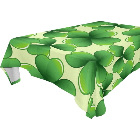 St Patrick Clovers Tablecloth Rectangle Colorful Table Cloth Large Square Table Cover for Dining Kitchen Party 60"x120" Decor Gift