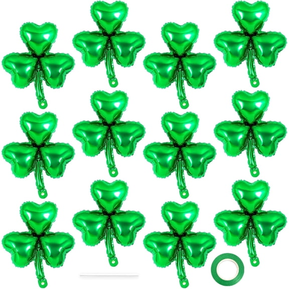 St Patrick Day Balloons, Shamrock Balloons, Clover Foil Balloon, Lucky Irish Balloon for Party Decorations