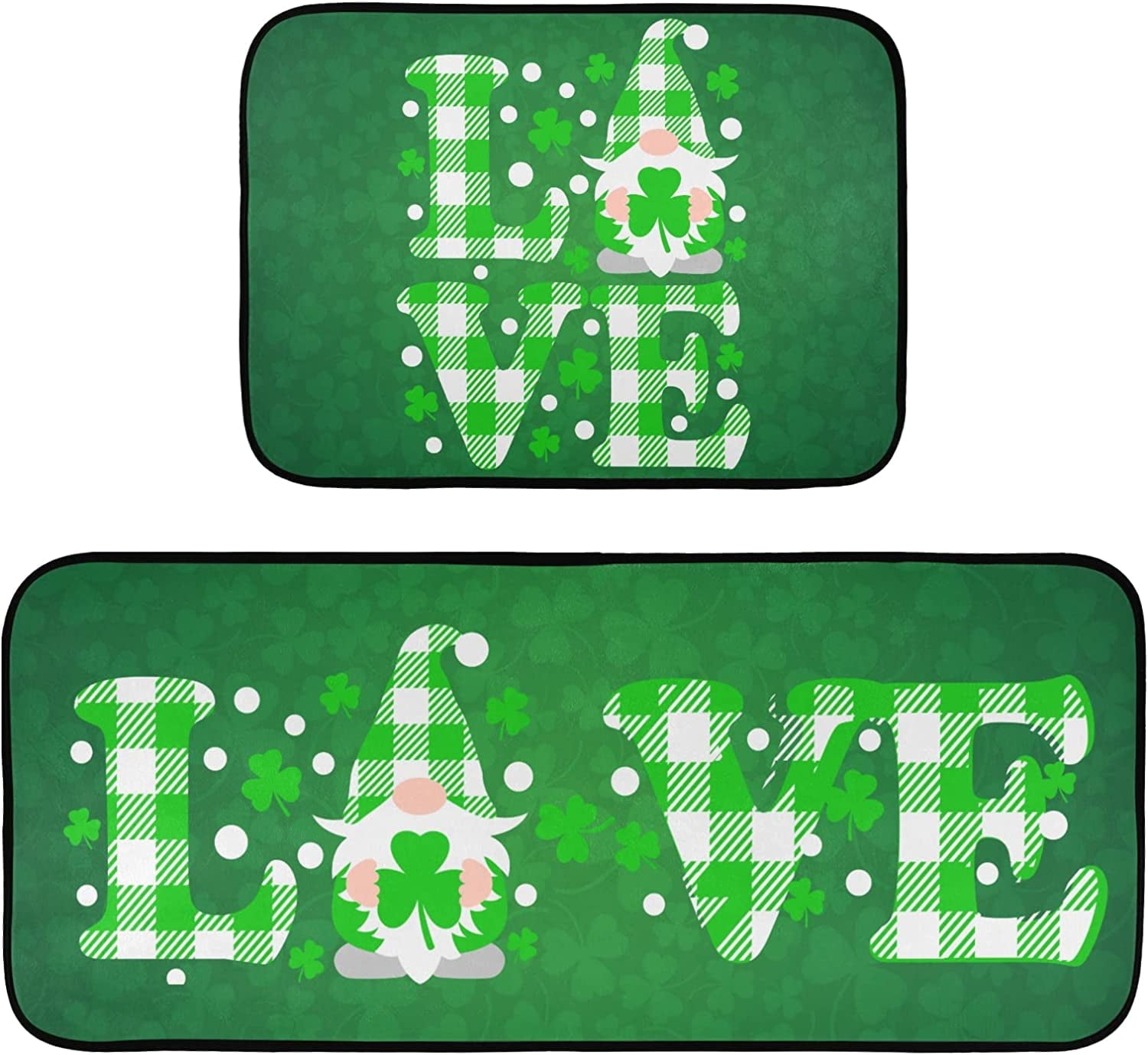 St.Patrick Day Kitchen Rugs and Mat 2 Pieces Set Cushioned Anti Fatigue ...