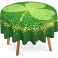 thumbnail image 1 of St. Patrick Day Round Table Cloth 60 Inch,Glitter Clover Tablecloth Waterproof Stain Wrinkle Resistant Washable Circle Table Cover for Home Kitchen Dining Room Party Outdoor Picnic, 1 of 1