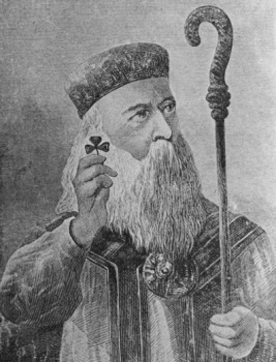 St Patrick From The Most Ancient Lives of St Patrick 1882 Woodcut Canvas Art - (24 x 36)