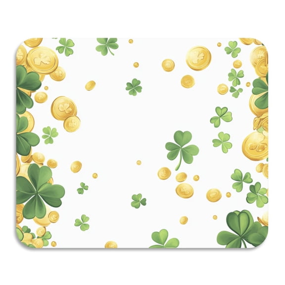 St. Patrick Leaves Coins Dish Drying Mat Water Absorbent Non Slip Heat Resistant Dish Drainer Rack Mats for Kitchen