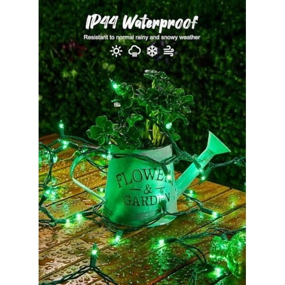 St. Patrick Mini String Lights, 50 Count 12 Feet Incandescent Bulb St Patrick Day Lights, Waterproof Green Lights for Indoor Xmas Tree Garland Birthday Wedding Party Festival Decoration, Green Wire